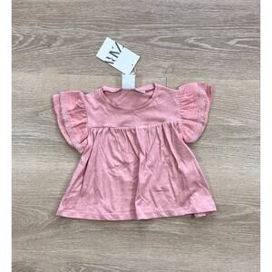 Zara Short Sleeve Ruffle Sleeve Shirt - Size 12-18m